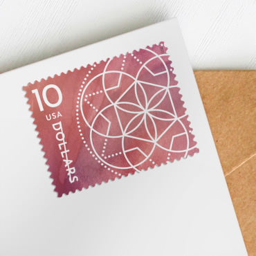 $10 Floral Geometry Stamps - Sheets of 4