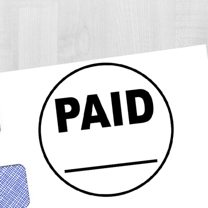 Round Paid Stamp with Line