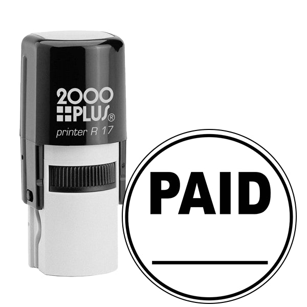 Round Paid Stamp with Line