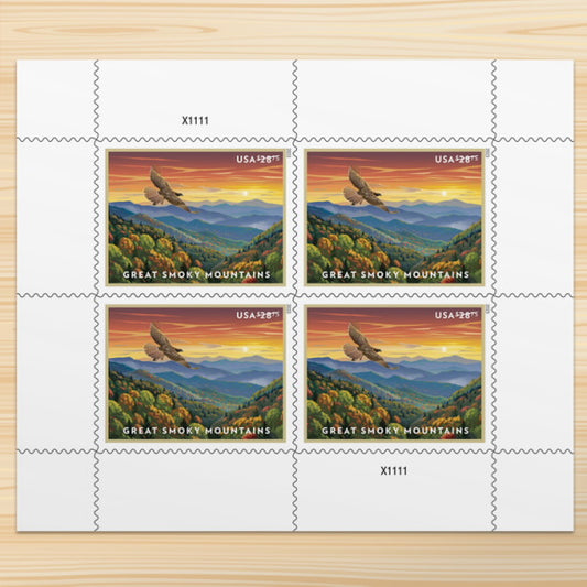 $28.75 Great Smokey Mountains Stamps - Sheet of 4 ( Great For Flat Rate Express )