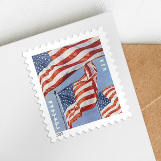 (5) 2022 Forever Stamps US Flag First Class Postage Stamps Coil of 100 PCS/Roll