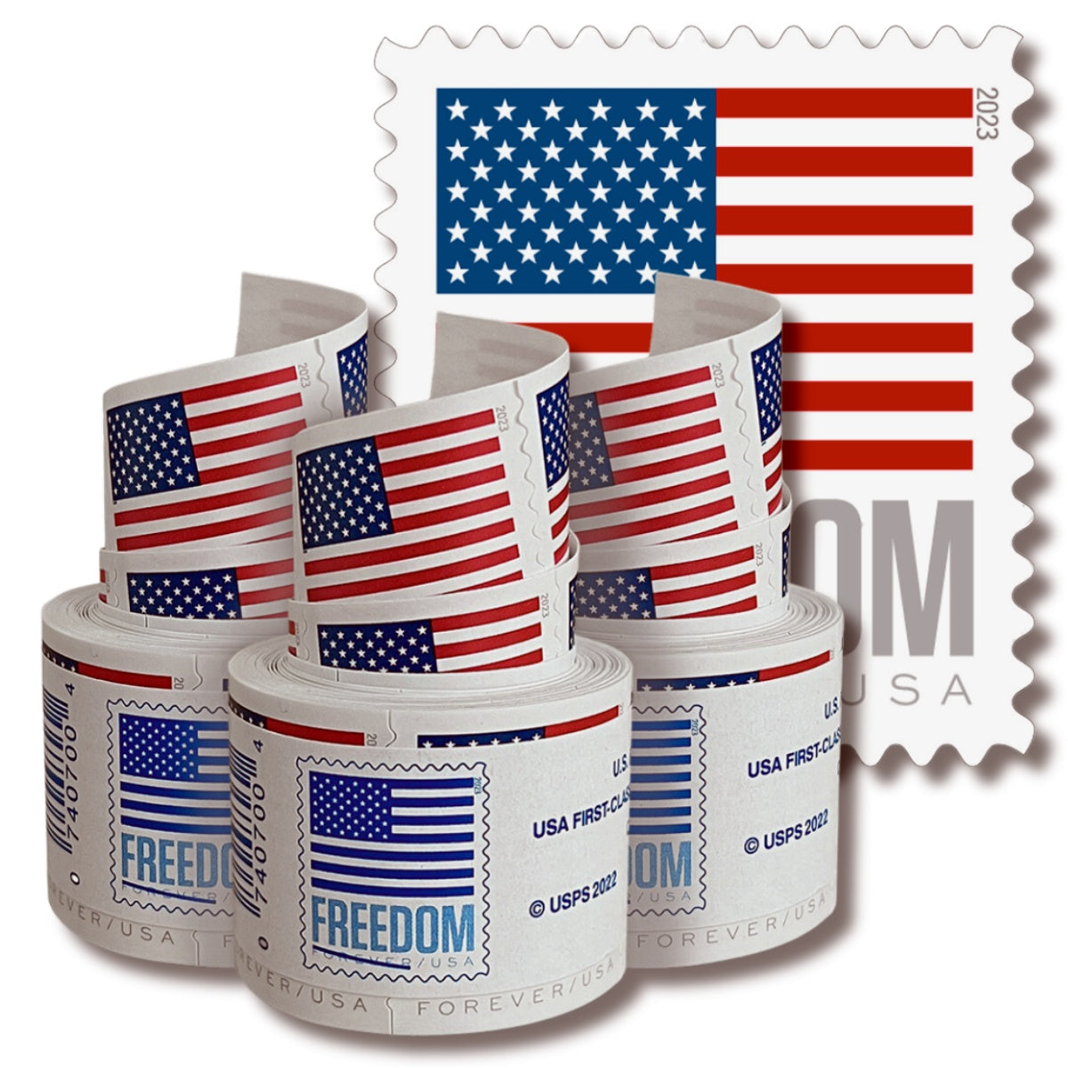 (100) 2023 Forever Stamps US Flag First Class Postage Stamps Coil of 100 PCS/Roll