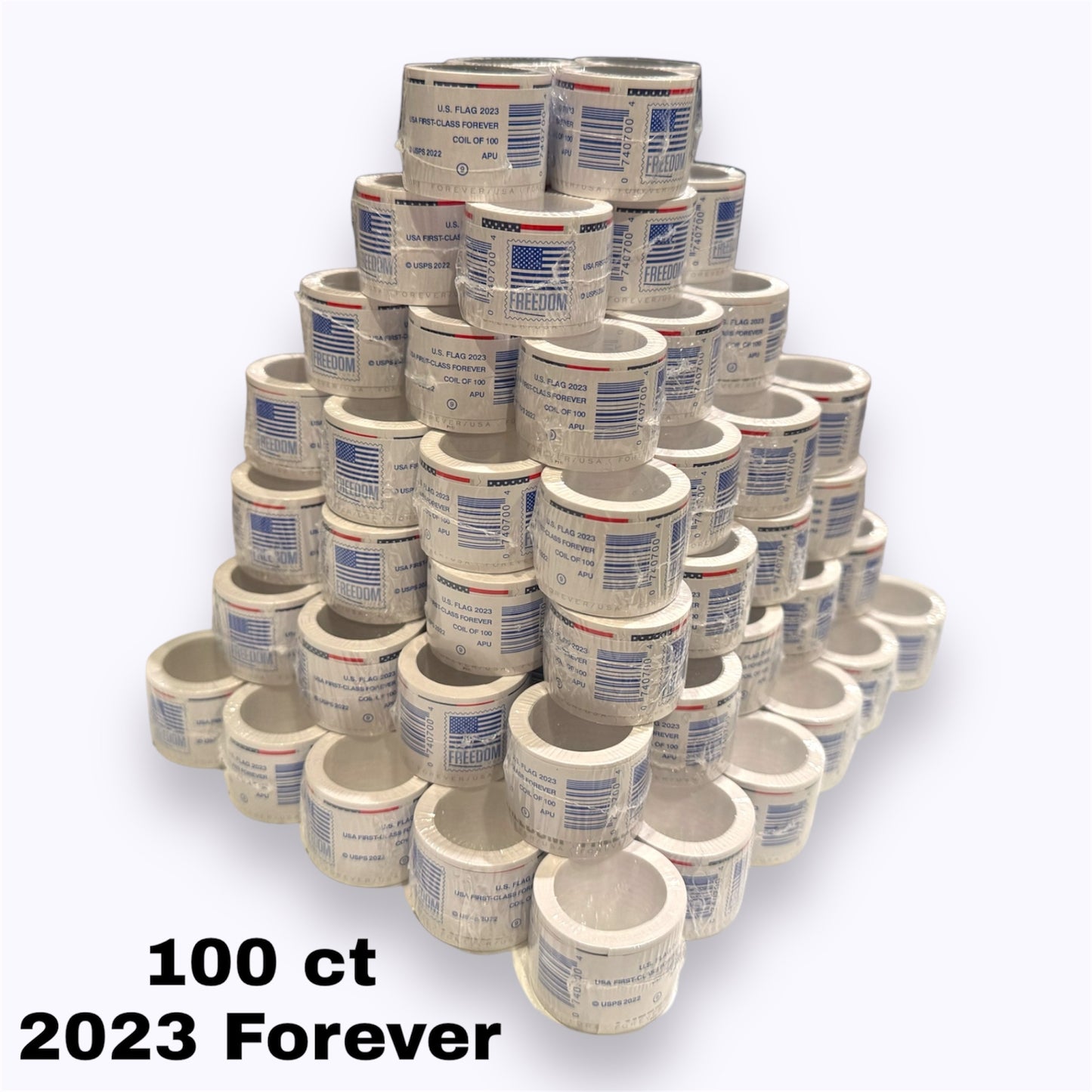 (100) 2023 Forever Stamps US Flag First Class Postage Stamps Coil of 100 PCS/Roll
