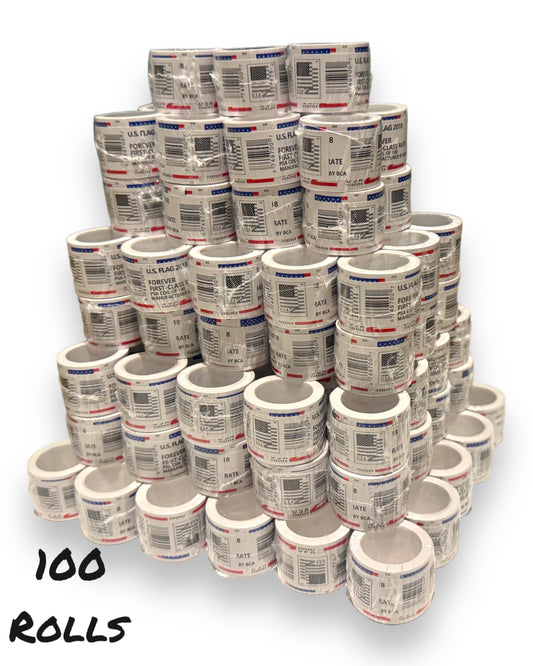 (100) 2024 Forever Stamps US Flag First Class Postage Stamps Coil of 100 PCS/Roll
