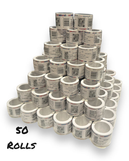(50) 2022 Forever Stamps US Flag First Class Postage Stamps Coil of 100 PCS/Roll