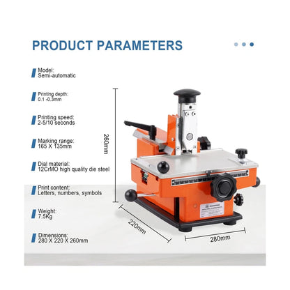 Manual Nameplate Metal Label Stamping Printer Machine Marking Machine for Metal